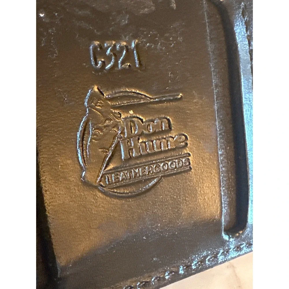 Vintage Don Hume Leather Black Coin Pouch‎ Hook Loop Closure Belt Slide